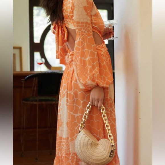 12th Tribe Daphnie Orange Maxi Dress - Picture 4 of 10